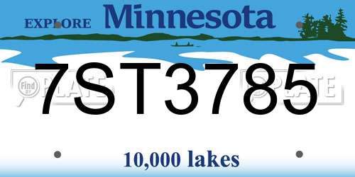 7ST3785 Minnesota License Plate