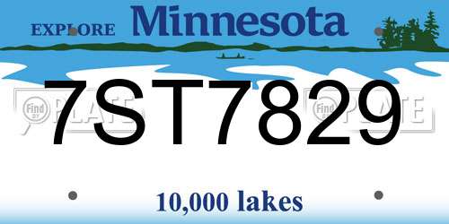 7ST7829 Minnesota License Plate