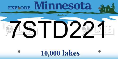 7STD221 Minnesota License Plate