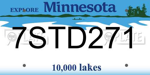 7STD271 Minnesota License Plate