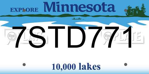 7STD771 Minnesota License Plate