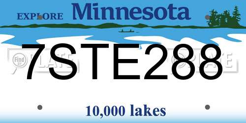 7STE288 Minnesota License Plate