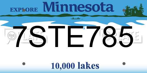 7STE785 Minnesota License Plate
