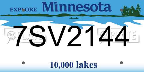 7SV2144 Minnesota License Plate