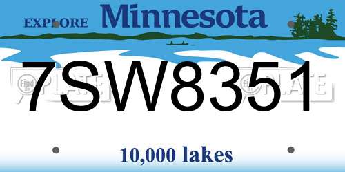 7SW8351 Minnesota License Plate
