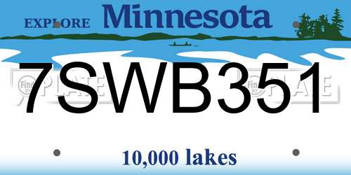 7SWB351 Minnesota License Plate