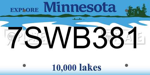 7SWB381 Minnesota License Plate