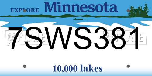 7SWS381 Minnesota License Plate