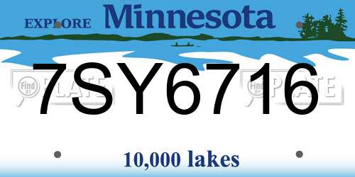 7SY6716 Minnesota License Plate