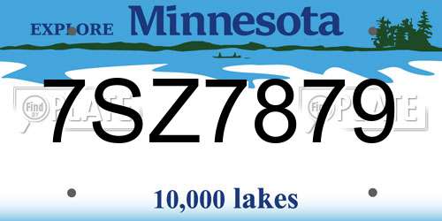 7SZ7879 Minnesota License Plate