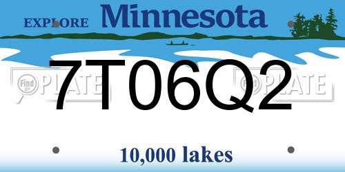 7T06Q2 Minnesota License Plate