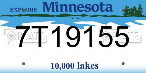 7T19155 Minnesota License Plate