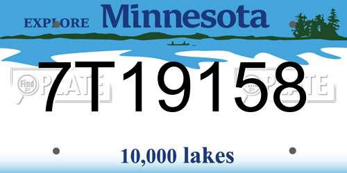 7T19158 Minnesota License Plate