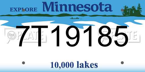7T19185 Minnesota License Plate