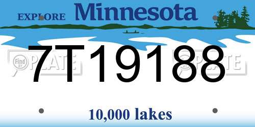 7T19188 Minnesota License Plate