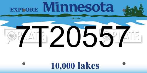 7T20557 Minnesota License Plate