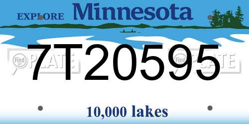 7T20595 Minnesota License Plate