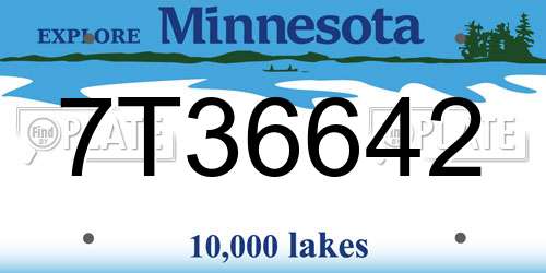 7T36642 Minnesota License Plate