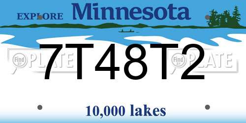 7T48T2 Minnesota License Plate