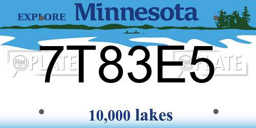 7T83E5 Minnesota License Plate