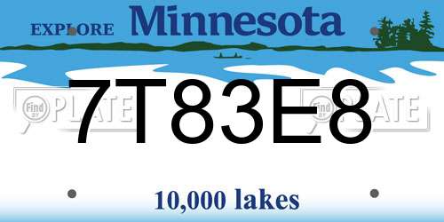 7T83E8 Minnesota License Plate