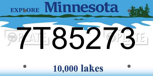 7T85273 Minnesota License Plate