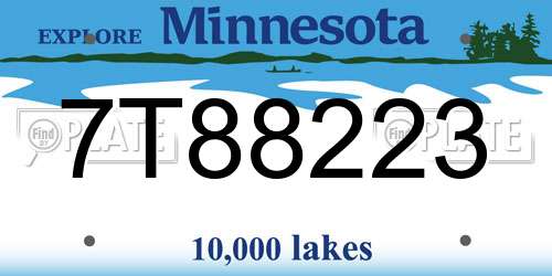 7T88223 Minnesota License Plate