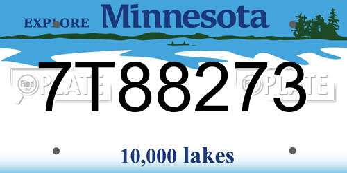 7T88273 Minnesota License Plate