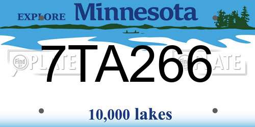 7TA266 Minnesota License Plate