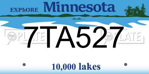 7TA527 Minnesota License Plate