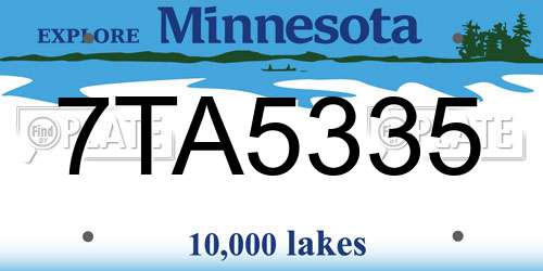 7TA5335 Minnesota License Plate
