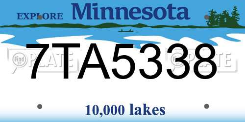 7TA5338 Minnesota License Plate