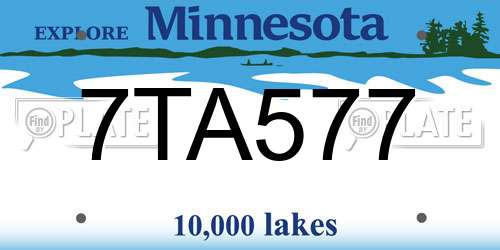 7TA577 Minnesota License Plate