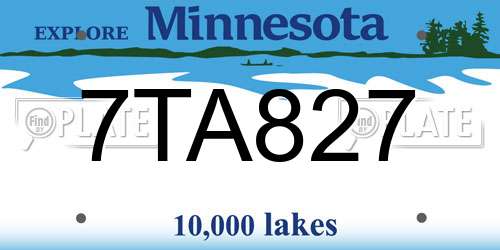 7TA827 Minnesota License Plate