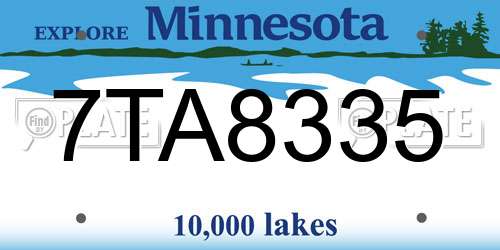 7TA8335 Minnesota License Plate