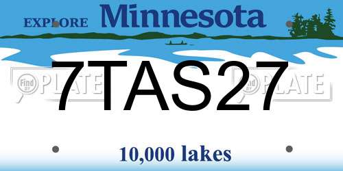 7TAS27 Minnesota License Plate