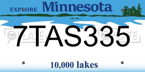 7TAS335 Minnesota License Plate