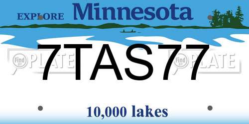 7TAS77 Minnesota License Plate