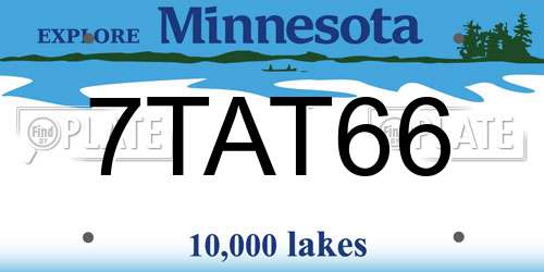 7TAT66 Minnesota License Plate