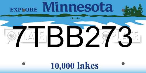 7TBB273 Minnesota License Plate