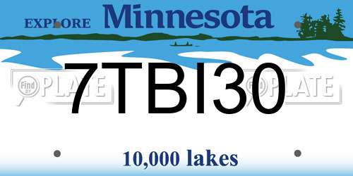 7TBI30 Minnesota License Plate