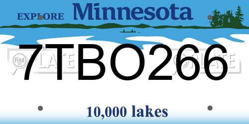 7TBO266 Minnesota License Plate