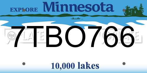 7TBO766 Minnesota License Plate