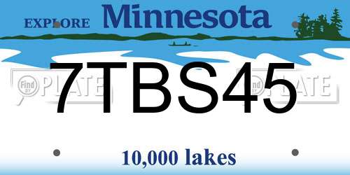 7TBS45 Minnesota License Plate