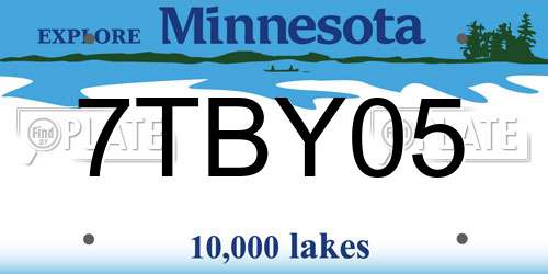 7TBY05 Minnesota License Plate