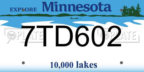 7TD602 Minnesota License Plate