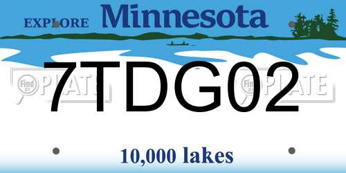 7TDG02 Minnesota License Plate