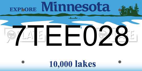 7TEE028 Minnesota License Plate