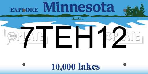 7TEH12 Minnesota License Plate