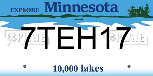 7TEH17 Minnesota License Plate